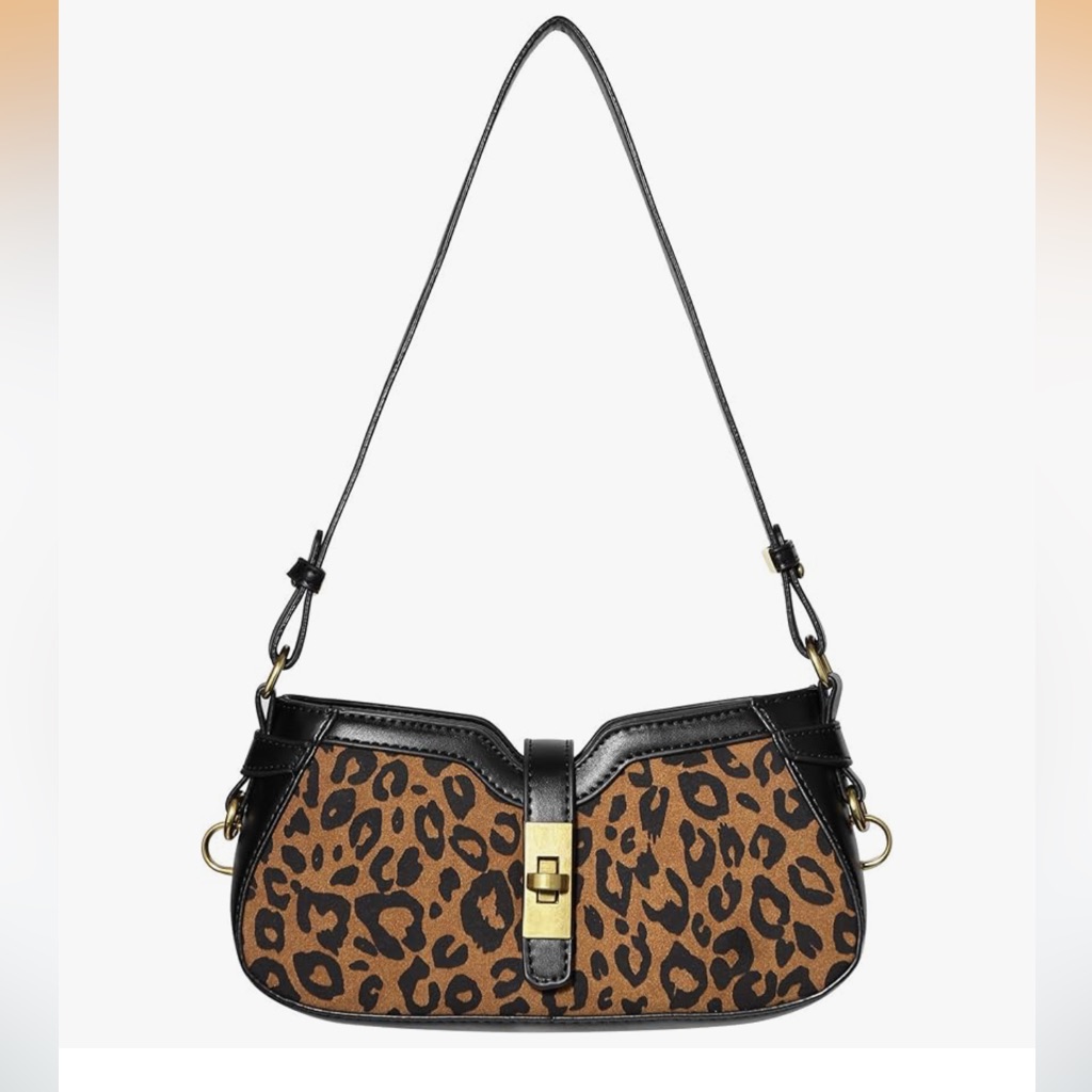 Leopard Purses For Women Vintage Shoulder Bag Cheetah Print Vegan Leather